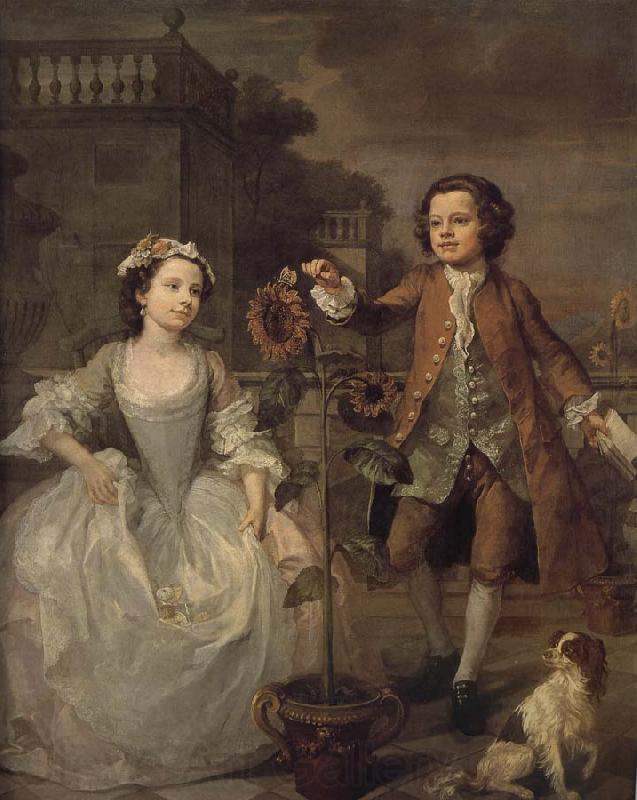 William Hogarth Mike s children Norge oil painting art